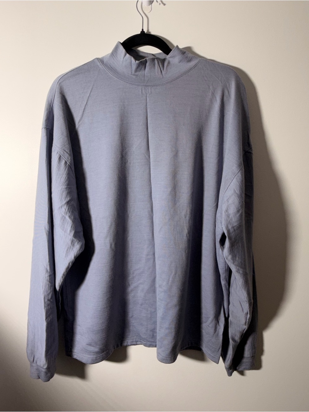 VINTAGE OTTO Men's 100% Wool Turtleneck Sweater in Dusty Blue